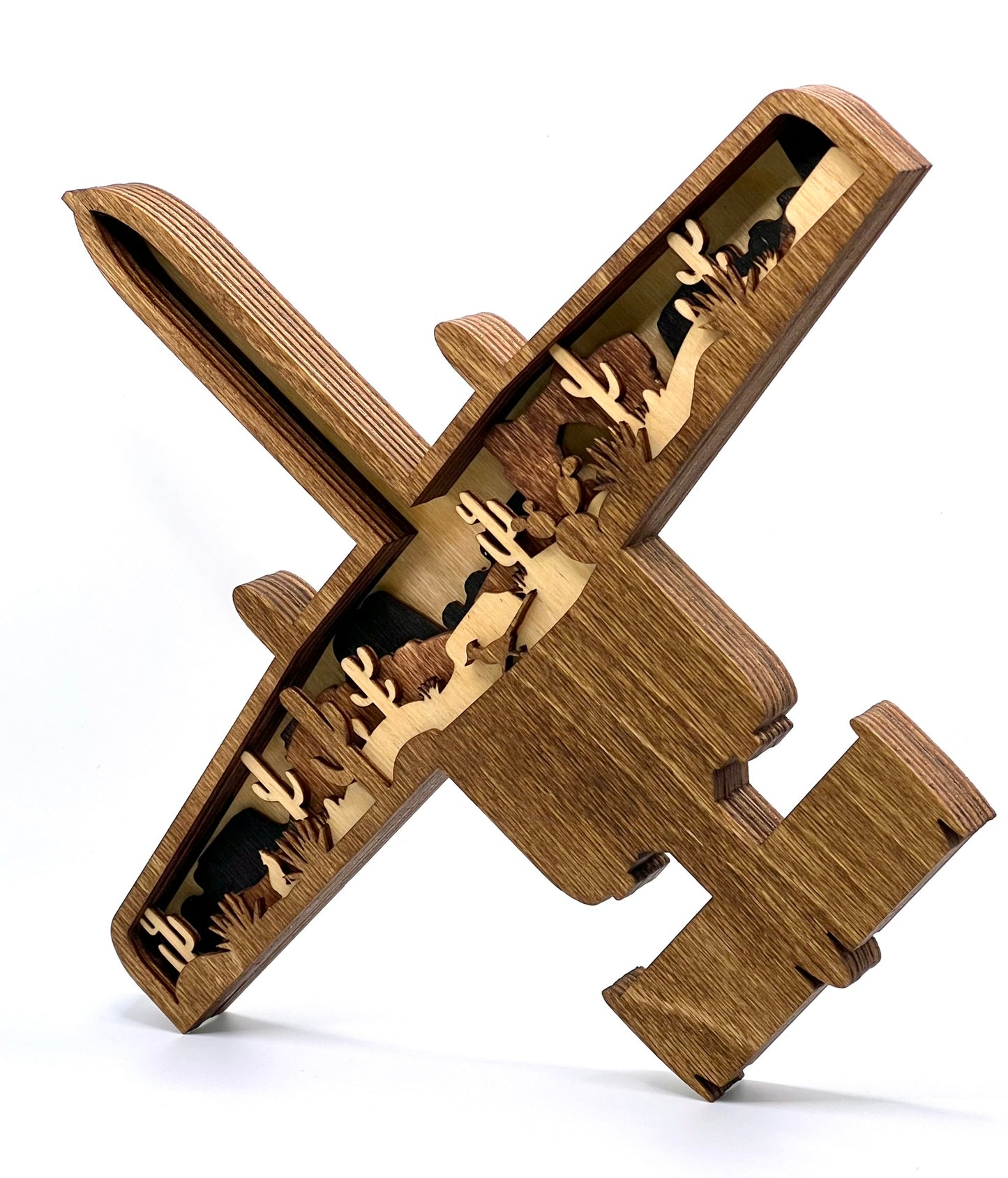 A-10 Desert Scene 3D Layered Silhouette