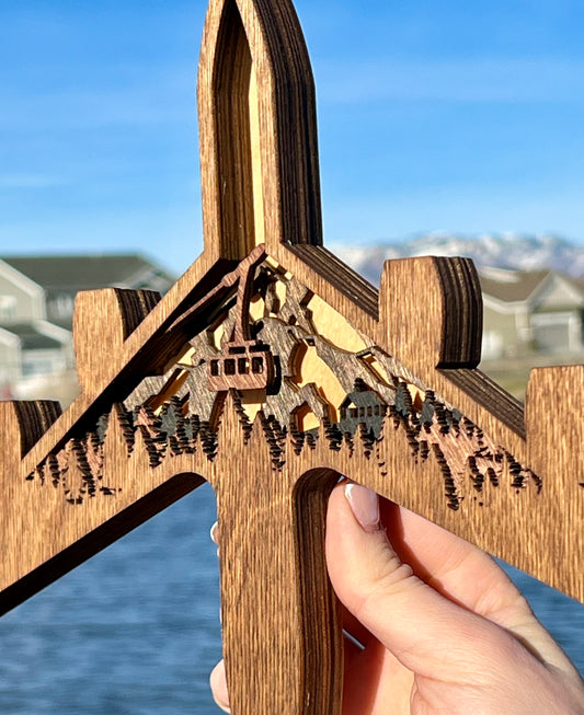 KC-135 Mountain Scene 3D Layered Silhouette