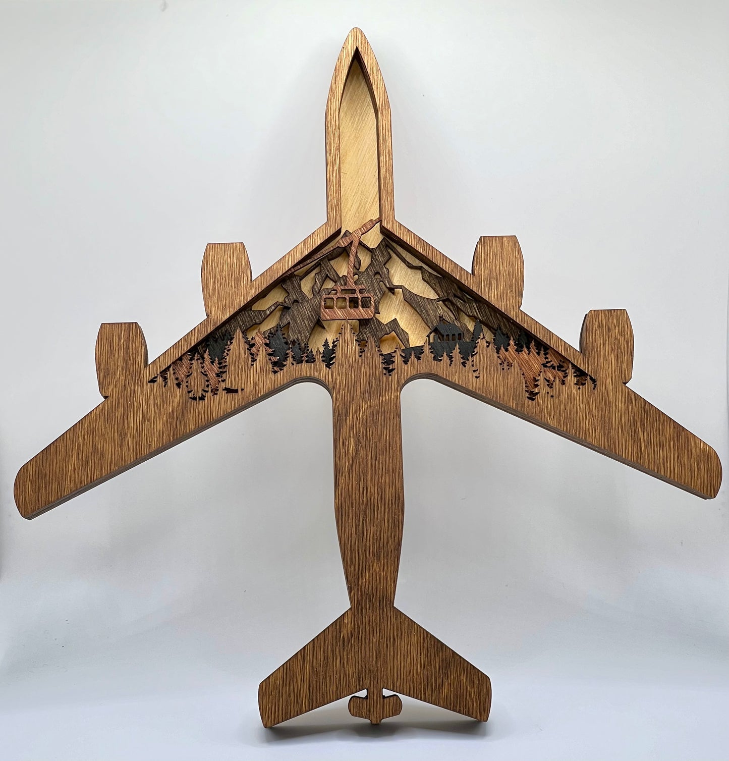 KC-135 Mountain Scene 3D Layered Silhouette
