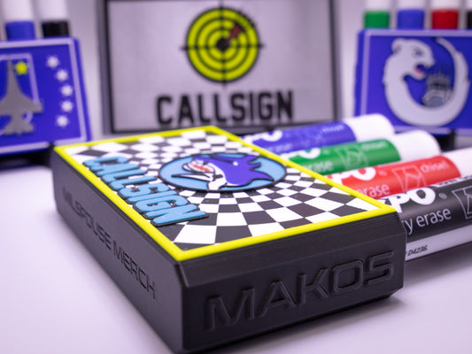 MAKOS product packaging with markers in the background