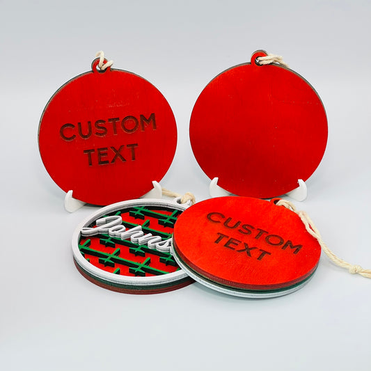 Jet Pattern Round Ornament Add on: Engraving on Back