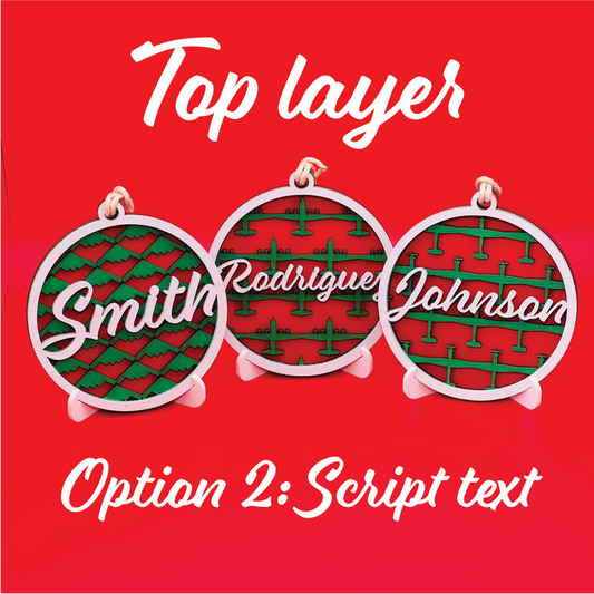 Jet Pattern Round Ornament Add on: Custom Script Text